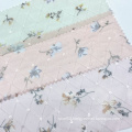 100% Nylon Flower Printing Diamond Checked Knitted Fabric